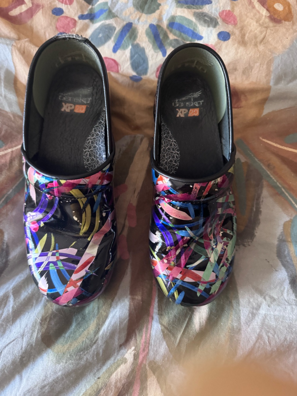 Dansko Multicolor Patterned Slip-On Clogs